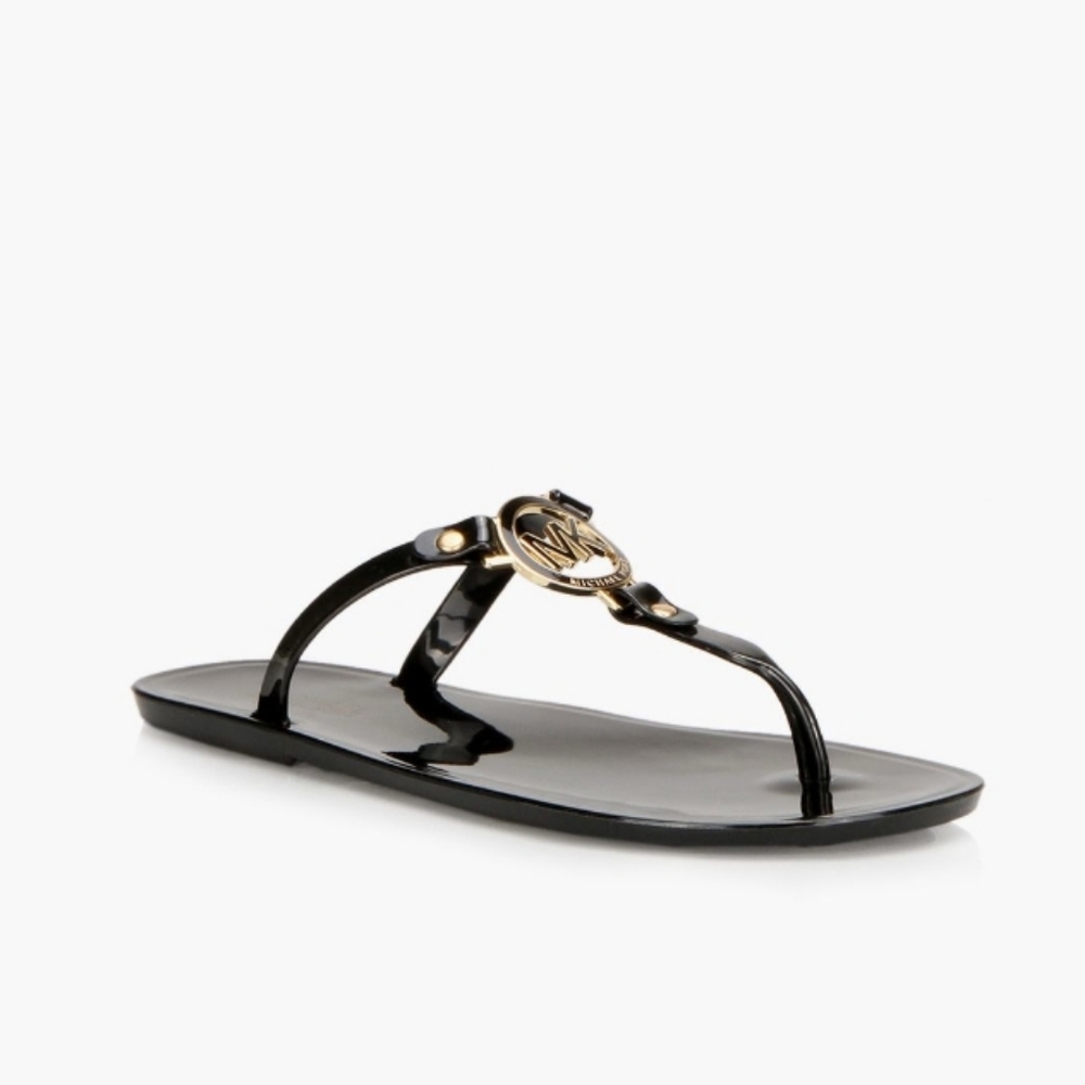 💮2/$100💮 Michael Kors Black Jelly Thong Sandals / Flip Flops